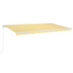 Vidaxl Ručně zatahovací markýza s LED světlem 600 x 300 cm žlutobílá