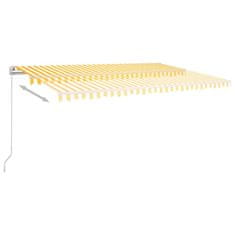 Vidaxl Ručně zatahovací markýza s LED světlem 500 x 300 cm žlutobílá