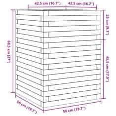 Vidaxl Zahradní truhlík 50 x 50 x 68,5 cm impregnované borové dřevo