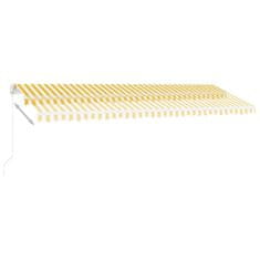 Vidaxl Ručně zatahovací markýza s LED světlem 500 x 300 cm žlutobílá