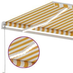 Vidaxl Ručně zatahovací markýza s LED světlem 500 x 300 cm žlutobílá