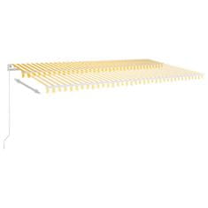 Vidaxl Ručně zatahovací markýza s LED světlem 600 x 300 cm žlutobílá