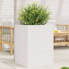 shumee Zahradní truhlík bílý 50 x 50 x 68,5 cm masivní borové dřevo