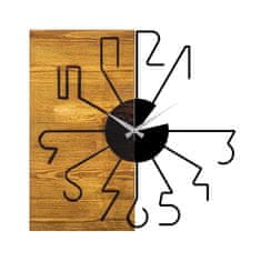 ASIR GROUP Dekorativní nástěnné dřevěné hodiny Wooden Clock 29, Ořech, Černá