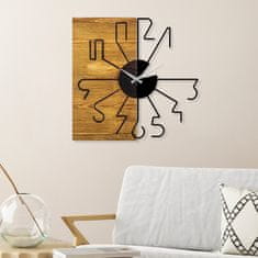 ASIR GROUP Dekorativní nástěnné dřevěné hodiny Wooden Clock 29, Ořech, Černá