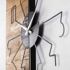 ASIR GROUP Dekorativní nástěnné dřevěné hodiny Wooden Clock 29, Ořech, Černá