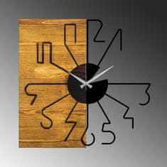 ASIR GROUP Dekorativní nástěnné dřevěné hodiny Wooden Clock 29, Ořech, Černá