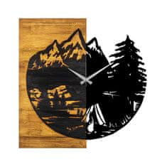 ASIR GROUP Dekorativní nástěnné dřevěné hodiny Wooden Clock 19, Ořech, Černá