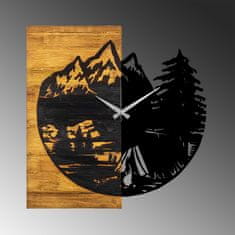 ASIR GROUP Dekorativní nástěnné dřevěné hodiny Wooden Clock 19, Ořech, Černá