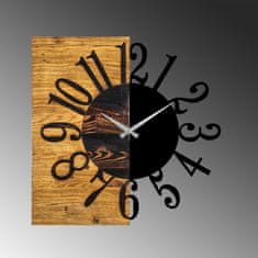 ASIR GROUP Dekorativní nástěnné dřevěné hodiny Wooden Clock 7, Ořech, Černá