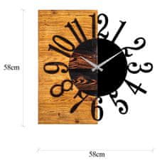 ASIR GROUP Dekorativní nástěnné dřevěné hodiny Wooden Clock 7, Ořech, Černá