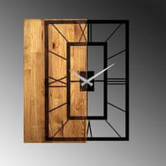 ASIR GROUP Dekorativní nástěnné dřevěné hodiny Wooden Clock 37, Světlý Ořech, Černá