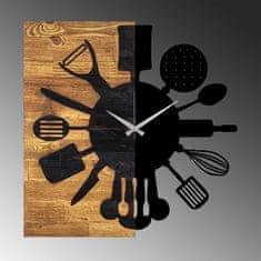 ASIR GROUP Dekorativní nástěnné dřevěné hodiny Wooden Clock 32, Ořech, Černá