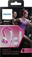 Philips SHQ3300PK/00 - sportovní sluchátka, šedo/růžová