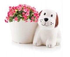 Polnix Krémové keramické pouzdro na psí květiny 14x12cm