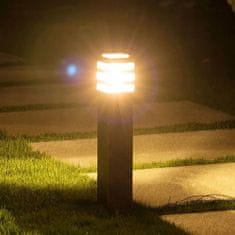 LUMILED Zahradní lampa E27 venkovni sloupek TAXUS 2 černý 80cm s pohybovým senzorem