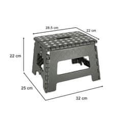 KIK KX4404_1 Protiskluzová skládací stolička 22 cm tmavě šedá