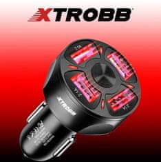 Xtrobb 19907 USB nabíječka 4x do auta + kabel