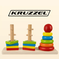 Kruzzel 19870 Dřevěná vkládačka pro děti 15 dílů