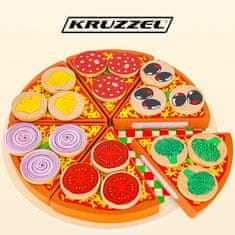 Kruzzel 22471 Dřevěná krájecí pizza PIZZA 21cm