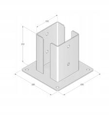 DOMAX Základna pro pól 101x150x2,5 mm černá