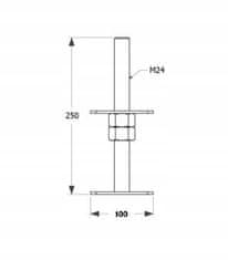 DOMAX Základna pro sloupek M24 100x250x4mm černá