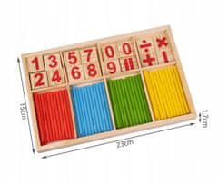 KIK Dřevěné počítadlo pro děti - počítací tyčinky, KX9878