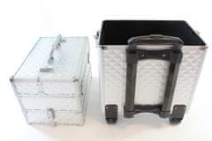 APT CA19 Dvoudílný kosmetický kufřík na kolečkách - stříbrný