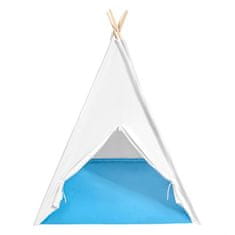 EcoToys Dětský indiánský stan Teepee - bílo-modrý, 8177