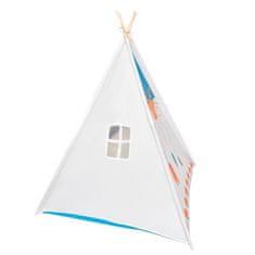 EcoToys Dětský indiánský stan Teepee - bílo-modrý, 8177