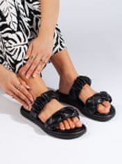 Amiatex Trendy černé dámské nazouváky bez podpatku + Ponožky Gatta Calzino Strech, černé, 41