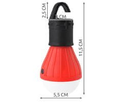 ISO Outdoorová LED žárovka na kempování, červená, 4072