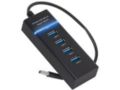 Verk 06311_CZ USB Hub 3.0, 4 porty černý