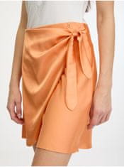 Guess Oranžová dámská saténová zavinovací sukně Guess Irina M