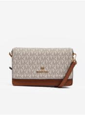 Michael Kors Béžovo-hnědá dámská kožená crossbody kabelka Michael Kors Jet Set Phone Crossbody UNI