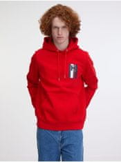 Tommy Hilfiger Červená pánská mikina Tommy Hilfiger Emblem Hoodie L