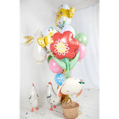 PartyDeco Fóliový balón chodící Slepice, 48x60 cm