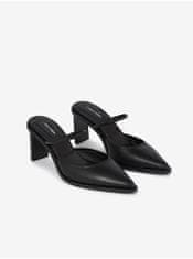 Calvin Klein Černé dámské kožené lodičky Calvin Klein Padded Curved Stil Mule Pump 41