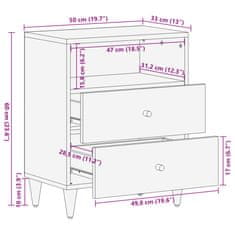 Vidaxl Noční stolek 50 x 33 x 60 cm masivní mangovníkové dřevo