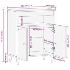 Vidaxl Odkládací skříňka 60 x 33 x 75 cm masivní mangovníkové dřevo