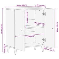 Vidaxl Odkládací skříňka 60 x 33 x 75 cm masivní mangovníkové dřevo