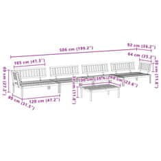 Petromila 5dílná zahradní paletová sedací souprava masivní akáciové dřevo
