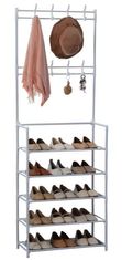 LEBULA Herzberg Segmented Hallstand Clothes Hanger with 5 Shelves Shoe Rack - 60x173cm