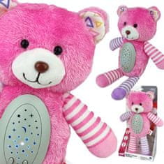 WOOPIE WOOPIE BABY Snuggly Sleeping Projector 2 v 1 Pink Teddy Bear - 10 ukolébavek