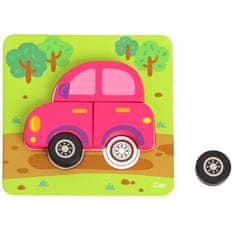 WOOPIE WOOPIE GREEN Dřevěné puzzle Montessori vozidla FSC