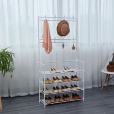 LEBULA Herzberg Segmented Hallstand Clothes Hanger with 4 Shelves Shoe Rack - 80x155cm