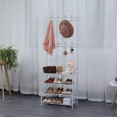 LEBULA Herzberg Segmented Hallstand Clothes Hanger with 4 Shelves Shoe Rack - 60x155cm