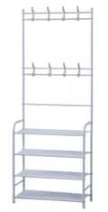 LEBULA Herzberg Segmented Hallstand Clothes Hanger with 4 Shelves Shoe Rack - 60x155cm