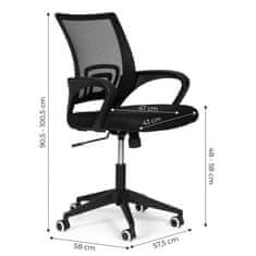OEM Otočné křeslo, konturovaná kancelářská židle, černá ModernHome