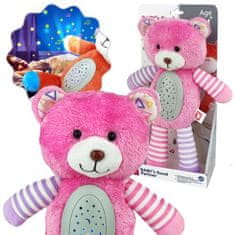 WOOPIE WOOPIE BABY Snuggly Sleeping Projector 2 v 1 Pink Teddy Bear - 10 ukolébavek